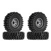 INJORA 1.0 Beadlock Wheel Tires Set -3.78mm Offset Wheel Rims for 1/18 1/24 RC Crawler Car Axial AX24 SCX24 FMS FCX24 TRX4M,Grey