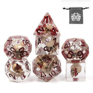 Udixi Skull Dnd Dice Set, Resin D And D Dice Set Skull Dice Set D&D For Rpg Dungeons And Dragons And Other Tabletop Games