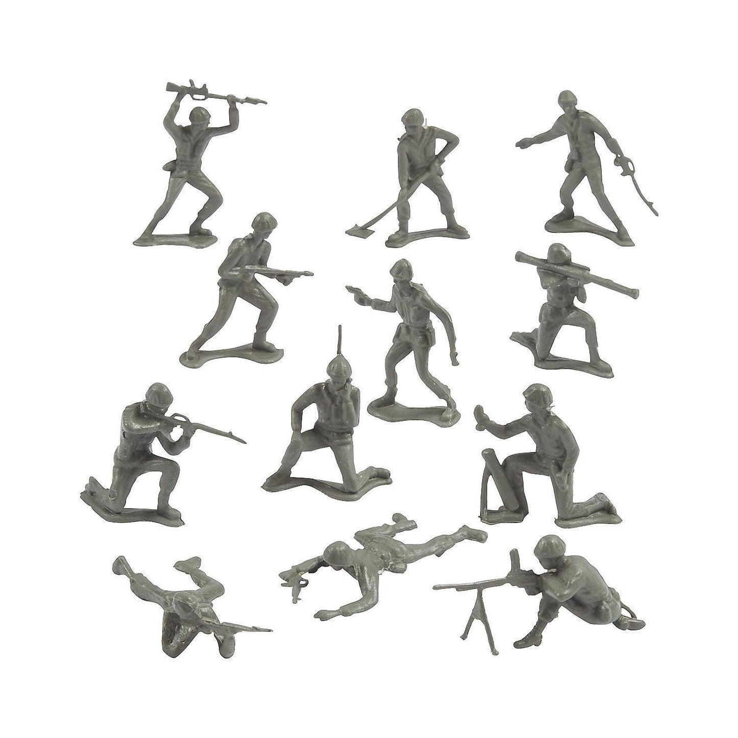 Fun Express Plastic Army Men Set of 144 - 2 Inch Green Action Toy Soldiers for Party Favors and Classic Play