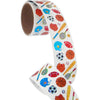JILLSON & ROBERTS Bulk Roll Prismatic Stickers, Mini Sports (50 Repeats)