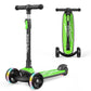 Besrey Kick Scooter For Kids Ages 3-10, 3 Wheel Scooter For Kids With Adjustable Height, Folding Kids Scooter With Led Light Wheels Rear Brak Extra Wide Deck Outdoor Activities For Boys/Girls (Green)