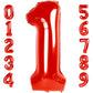 Red Number Balloon 40 Inch, 1 Balloon 1St Birthday Decorations Boy Girl Baby, Red Party Decorations For 1 10 11 15 16 17 18 21,