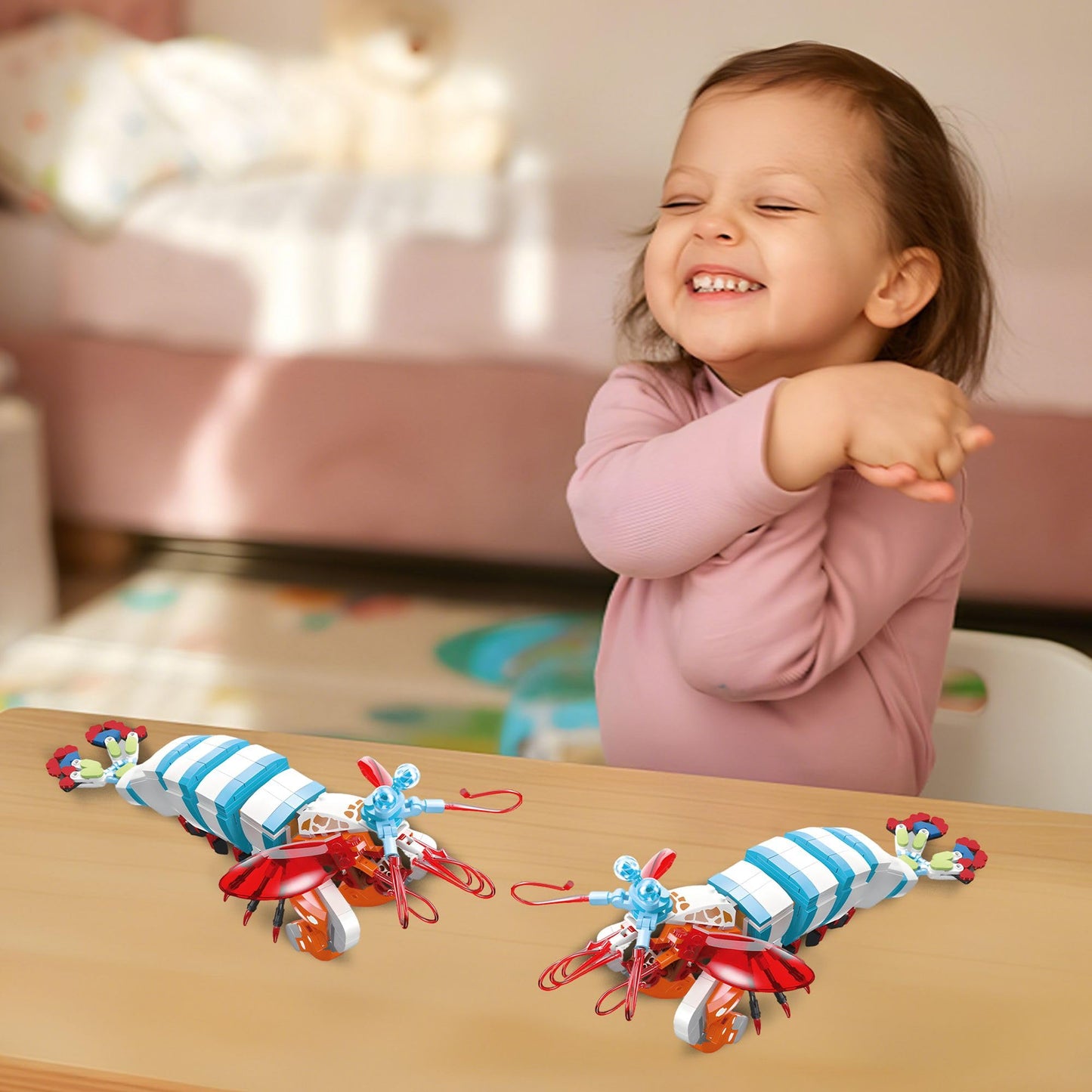 apcute 429PCS Micro Brick Mantis Shrimp Building Set, 6.7 x 5.6 x 8.5 inches, ABS Material, Creative Gift for Ages 6+