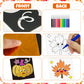 Cinrobiye 24 Set Thankgiving Fall Foil Art Craft Kits DIY Leaves Animals Painting Kits Art Paper Coloring Activity for Autumn Cl
