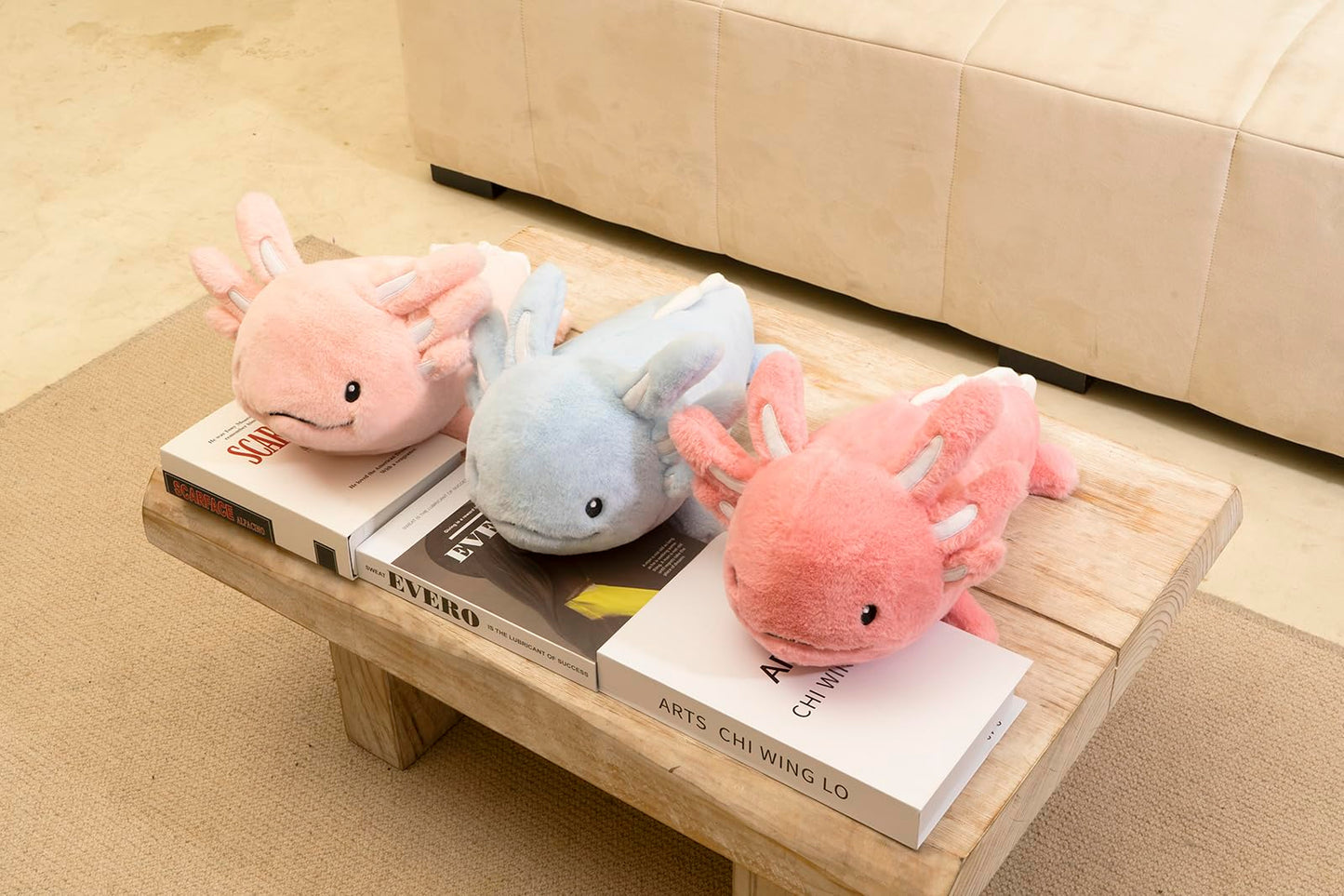 Niuniu Daddy 18' | 2.8 Pound Blue Axolotl Weighted Stuffed Animals For Kids Adults Girls, Giant Cute Axolotl Stuffy Plush Toy With Glowing Ears In The Dark, Kawaii Gifts For Holidays Christmas