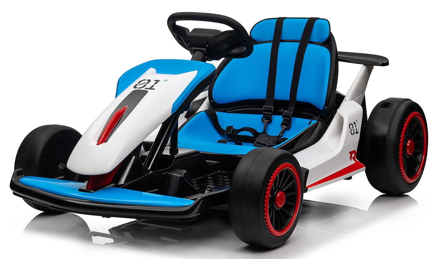 Garveelife 24V Go Kart For Kids 6-12 Year Old,Child Electric Drift Go-Kart With Music Mode,Electric Drifting Go Cart With Powerf