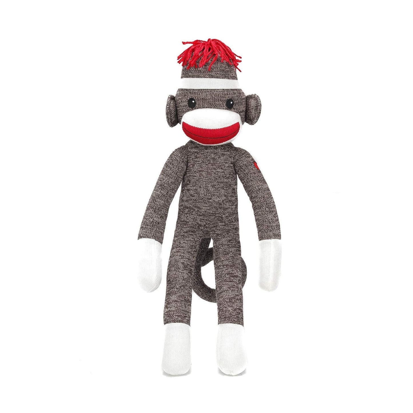 Plushland Adorable Sock Monkey, The Original Traditional Hand Knitted Stuffed Animal Toy Gift-For Kids, Babies, Teens, Girls And Boys Baby Doll Present Puppet 20 Inches (New Brown)