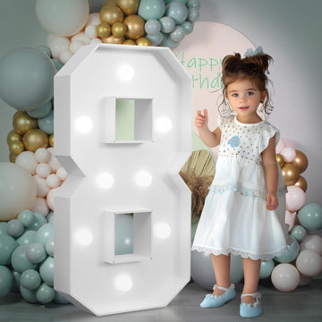 Imprsv Light-Up Numbers 8Th Birthday Decorations: Large 3Ft Marquee Number 8 80Th Birthday Women Men Eight Year Old Birthday Dec