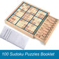 Bohs Wooden Sudoku Board Game With Drawer - With Book Of 100 Sudoku Puzzles For Adults - Brain Teaser Desktop Toys