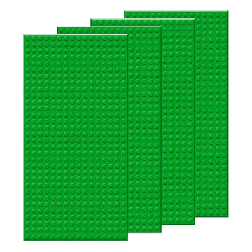 Ekind 4 Pcs Classic 5' X 10' Building Baseplates, Compatible With Major Brands Toy Bricks, Encourage Logic & Creativity Through Play, Ideal Stem Activities For Children (Green)