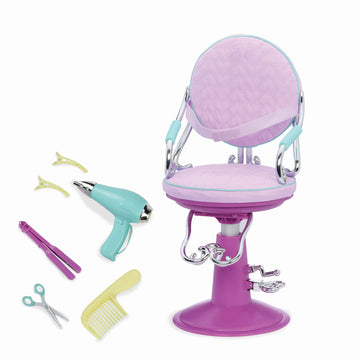 Our Generation Purple Salon Chair With Hearts Salon Chair, For 18' Doll,36 Months To 120 Months
