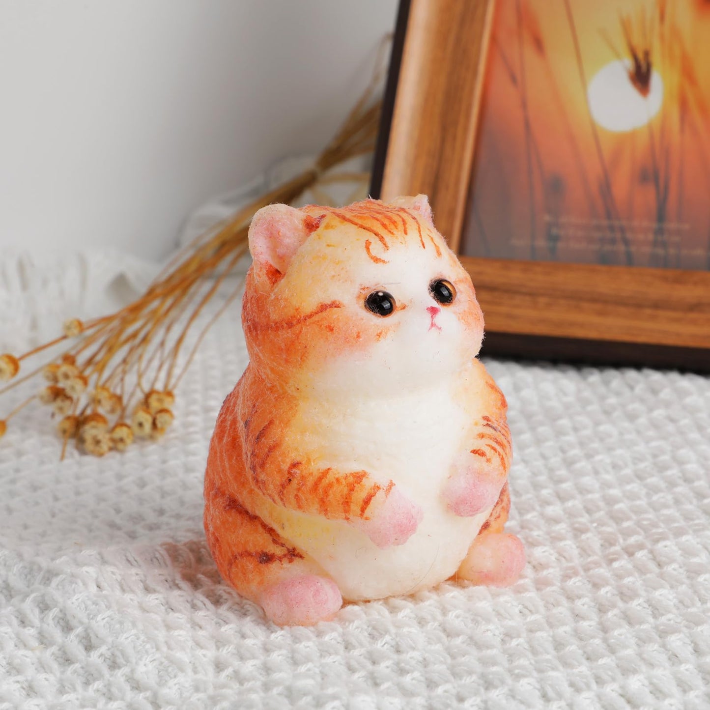 Cute Cat Taba Squishy Kit - Silicone Fat Kitty Fidget Toys For Kids (Orange)