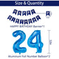 Naninuneno 24Th Blue Birthday Party Decorations For Boy Girl Men Women, Happy 24 Birthday Balloons Supplies With Happy Birthday
