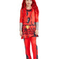 Girl Red Costume With Wig Rise Red Princess Kids Hallowen Party Dress Up Jumpsuit (Red, X-Large(9-10 Years))