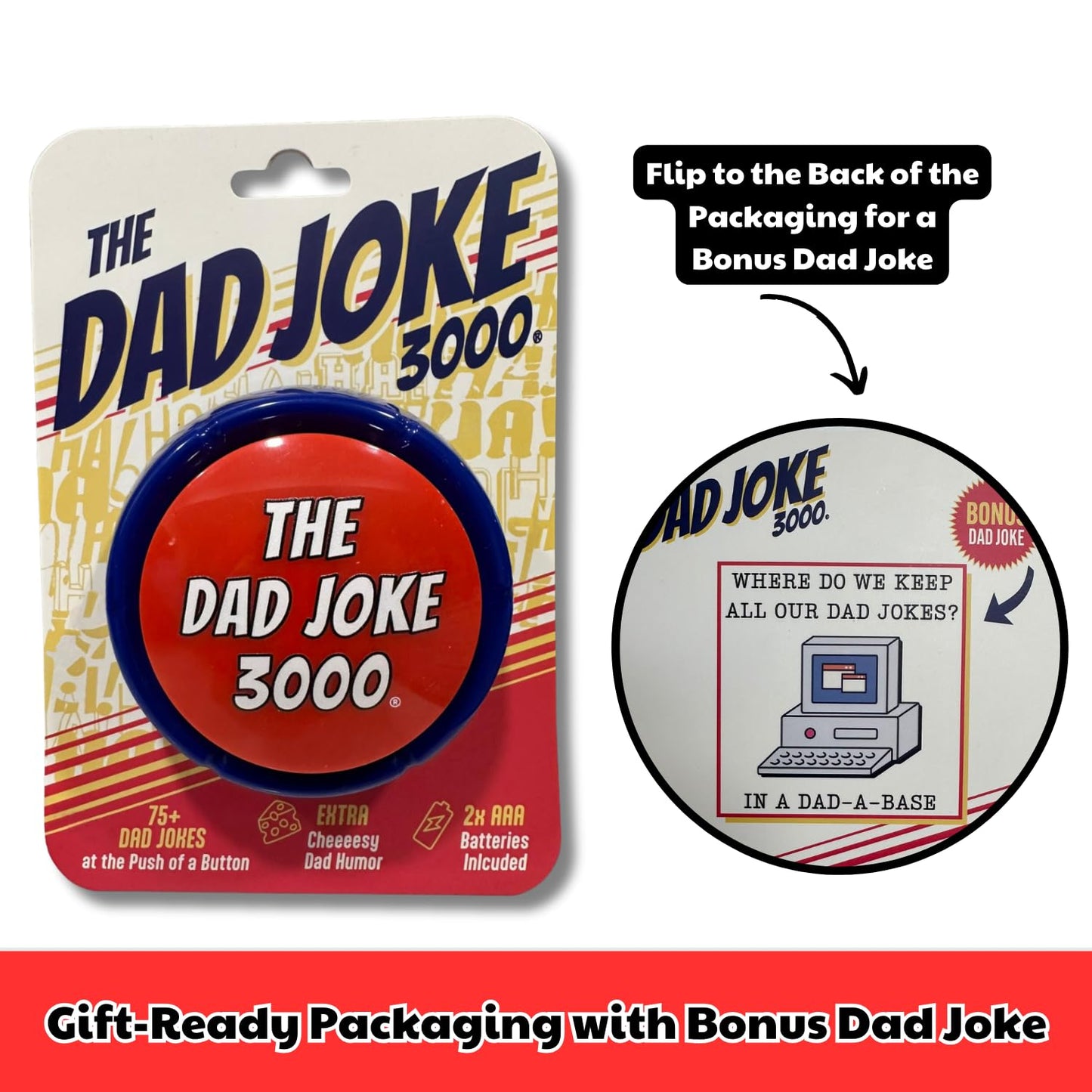 Gifts For Dad And Fathers - Features 75+ Extra Funny Dad Jokes At The Push Of A Button - Dad Gifts From Daughter, Dad Birthday G