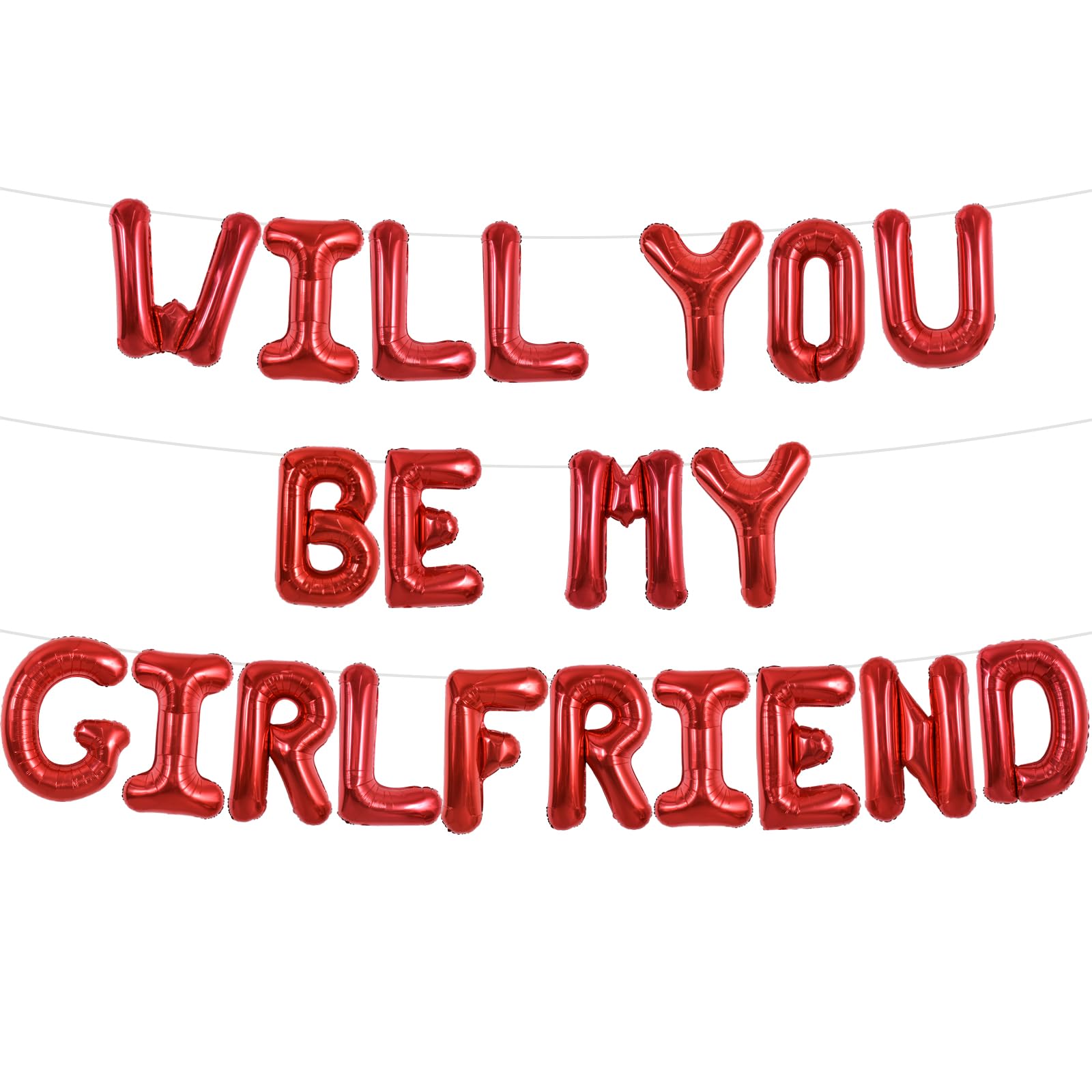 TONIFUL 16 Inch Red Will You Be My Girlfriend Letter Balloons Be My Girlfriend Proposal Balloon Banner for Romantic Valentines 