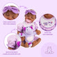 Aori 8 Pcs Reborn Baby Dolls Clothes With Bassinet For 16-18 Inch Baby Doll, Purple Carrier Bed And Baby Doll Clothes Accessorie