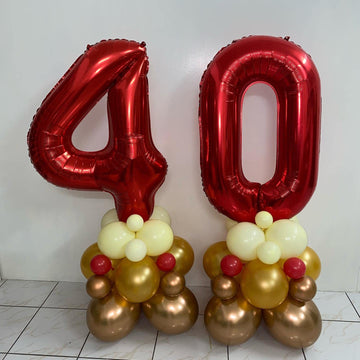 40 Inch Red Number 40 Balloons Giant 40 Balloons Red Birthday 40 Balloons 40 Birthday Anniversary Party Decorations Supplies