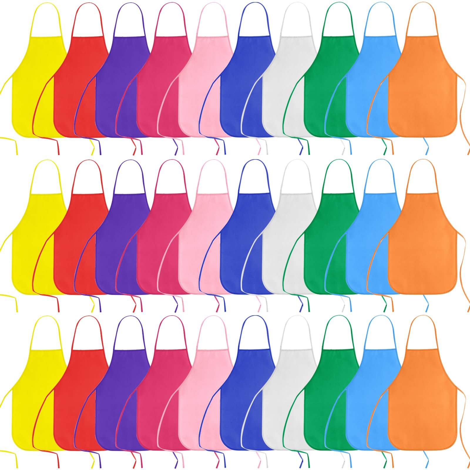 Kuuqa 30 Pack Kids Apron Painting Aprons For Kids, Kids Painting Apron Art Smocks Kid Apron For Classroom Painting Party Supplies