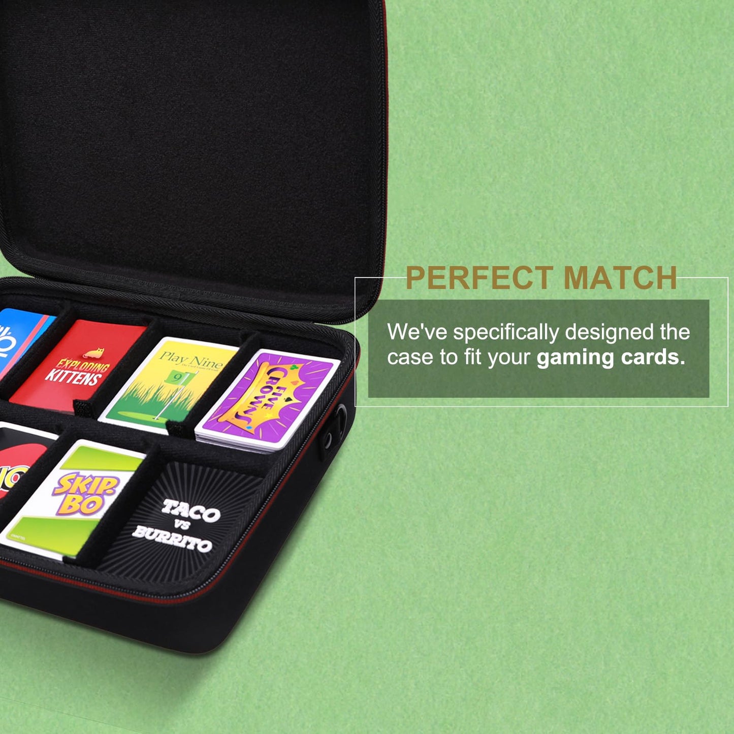 Ltgem Game Card Travel Case,Compatibility Taco Cat Goat Cheese Pizza/Skyjo/Uno/Playing Card Against Humanity And Other Game Cards,This Card Box Can Hold 2500+Game Cards (Sky Blue)
