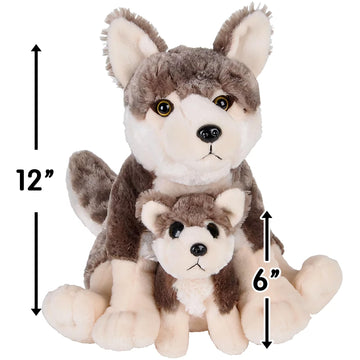 Rhode Island Novelty 12 AND 6 BIRTH OF LIFE WOLF PLUSH