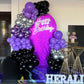 Halloween Balloons,Purple And Black Balloons,60 Pcs 12 Inches Metallic Purple Metallic Silver Matte Black Purple Matte Black Bal