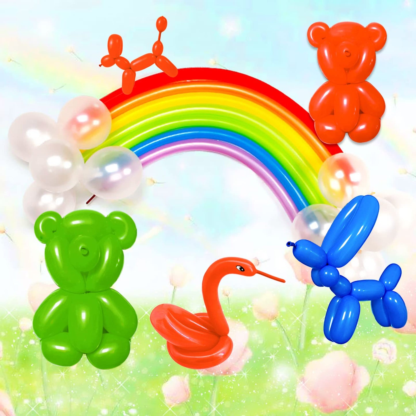 200 Pcs 260 Balloons Long Balloon White And Clear Balloons Twisting Animals Balloons For Balloon Arch Garland Birthday Wedding P