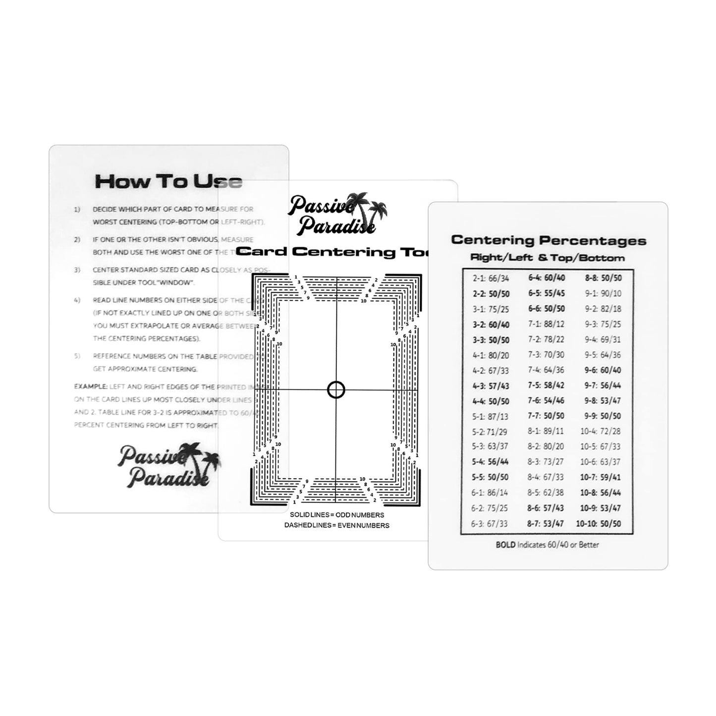Passive Paradise Card Grading Centering Tool - Sports Trading Card Submission Pre-Inspection Kit (Centering Tool)