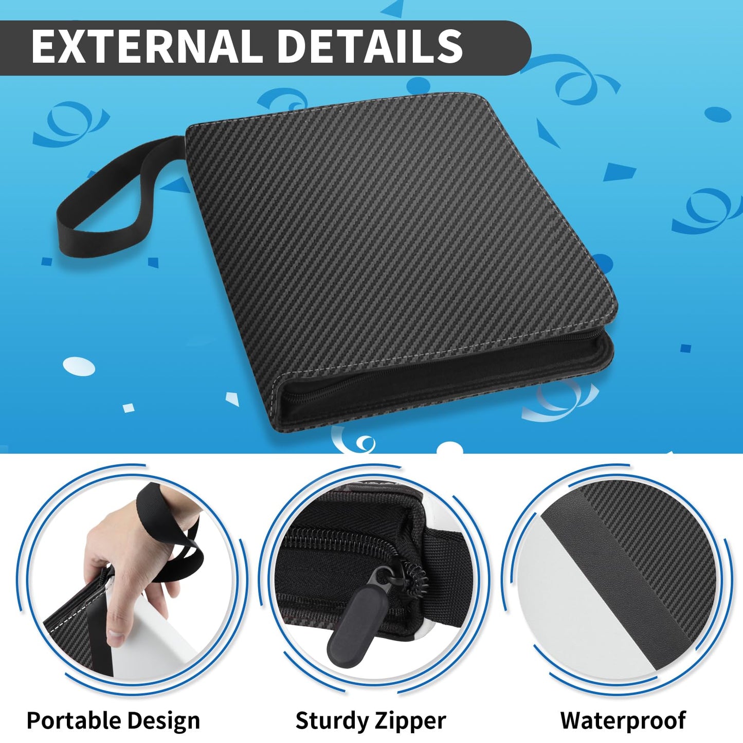 YoKiStar Trading Card Binder 9 Pocket  900 Pockets Card Holder with 50 Removable Sleeves for Game Cards enhanced Card Book  Game Cards & Sports Cards