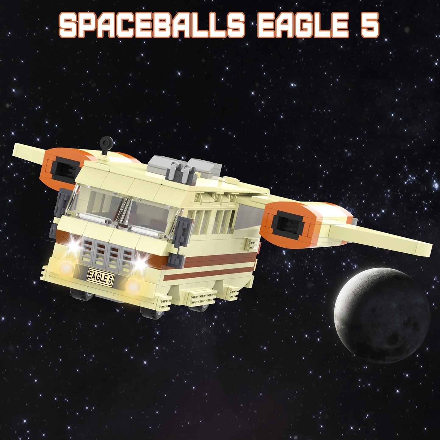 Nubee Spaceballs Eagle 5 Building Set, Space Movie Car Moc Model With Cockpit Secret Hyper-Jets Periscope Barf'S Room, Birthday