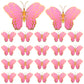 Wettarn 20 Pcs Butterfly Centerpieces For Tables Butterfly Party Decorations 3D Golden Butterfly Table Toppers Centerpiece For Girl Party Birthday Baby Shower (Pink,12 X 9 In,10 X 7 In)
