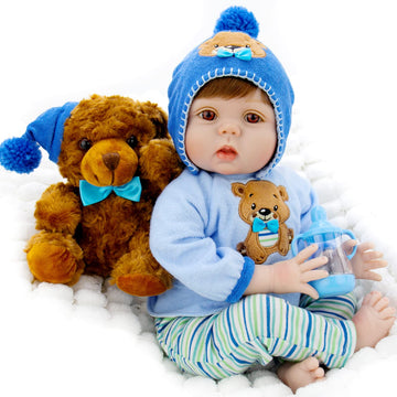 Milidool Reborn Baby Dolls Boy Lifelike Realistic Baby Doll Boy Dolls 22 Inch Newborn Baby Doll Real Looking Baby Dolls Silicone