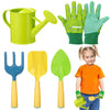 Kids Gardening Tools Set - Sturdy Kids Watering Can Toy Toddler Children'S Gardening Kit Set With Metal Shovel Hand Rake Gloves