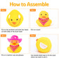 Wonuu Car Rubber Cowboy Duck, Yellow Ducks Decoration Dashboard With Cowboy Hat Necklace Sunglasses, Glitter Pink