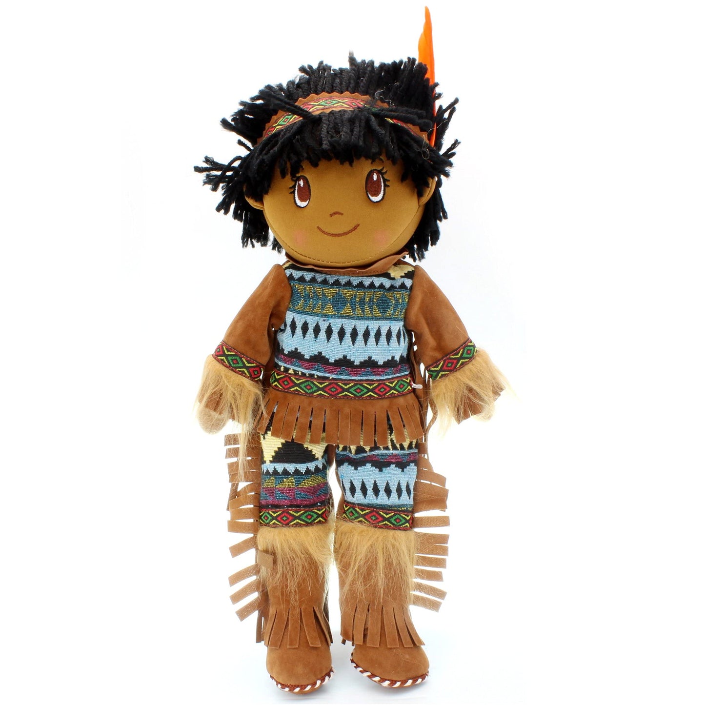 Kinnex Collections 14'' Native American Indian Plush Rag Doll -Df14001- Atul - Df140001