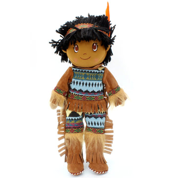 Kinnex Collections 14'' Native American Indian Plush Rag Doll -Df14001- Atul - Df140001