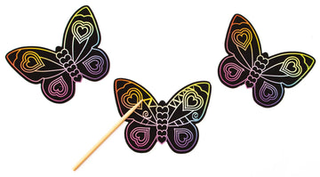 Playhouse Scratch Art Butterfly 28 Card Super Valentine Exchange Pack for Kids