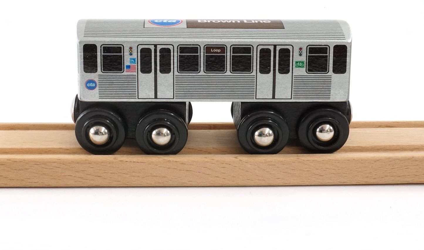 Muni Pals Munipals Chicago Transit Authority Wooden Railway Brown Line-Child Safe And Tested Wood Toy Train