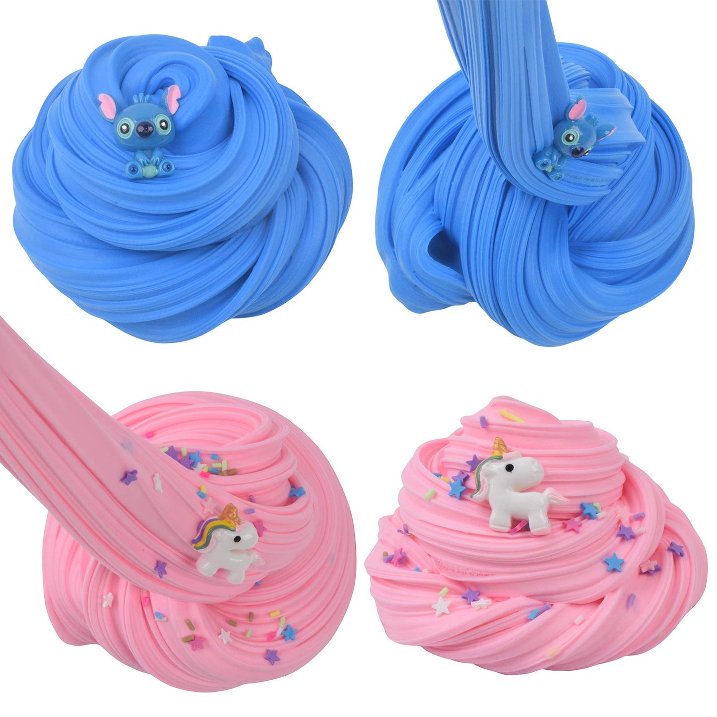 6 Pack Butter Slime Kit With Blue, Elephant, Unicorn, Candy, Dragon Fruit And Coffee Charms, Scented Diy Slime Supplies For Girls And Boys, Stress Relief Toy For Kids Education, Party And Gift
