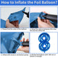 Biapian 40 Inch Blue Number 8 Balloons, Blue Large 8Th Birthday Balloons With 18'' Foil Blue Silver Heart Balloon Helium For 8Th