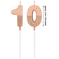 BBTO 10th Birthday Candles Glitter Cake Numeral Candles 10th Birthday Cake Topper Decoration for Birthday Wedding Anniversary Ce