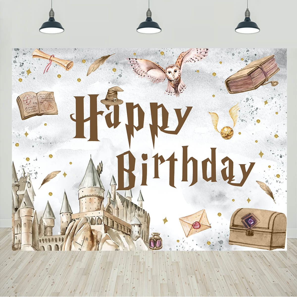 Wizard Birthday Backdrop for Boys Girls Witch Wizard Magic School Happy Birthday Photography Background Decorations Kids Magical