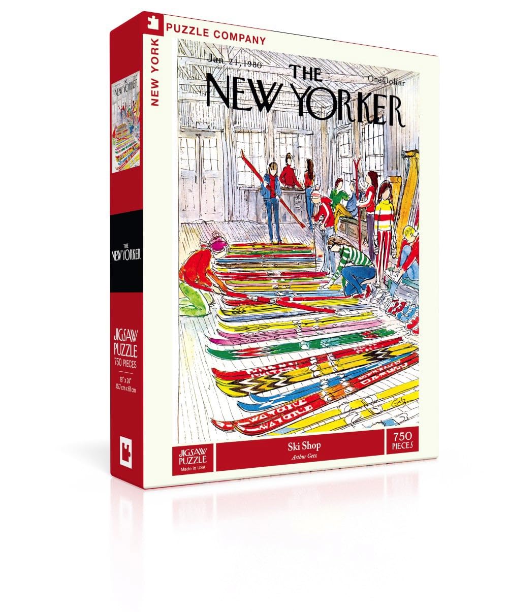 New York Puzzle Company - New Yorker Ski Shop - 750 Piece Jigsaw Puzzle for Adults by Arthur Getz