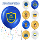 45 Pcs Royal Prince Balloons Blue and Gold Castle Crown Latex Balloon 12 Inches Prince Birthday Party Balloons Royal Blue Gold W