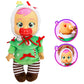 Cry Babies Tiny Cuddles Christmas Noelle - 9' Baby Dolls, Cries Real Tears, Red And Green Christmas Tree Themed Pajamas