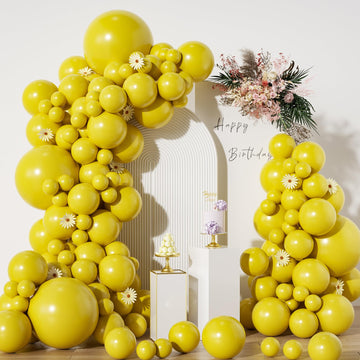 Yellow Balloons In Different Sizes 5 10 12 18Inch-134Pcs Yellow Balloons For Garland Arch