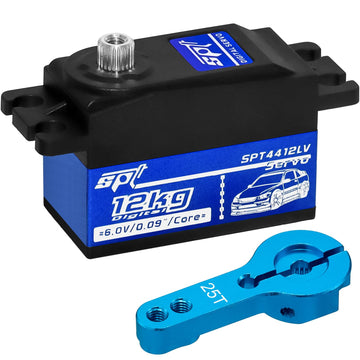 WOAEIUOS 12kg Low Profile Servo RC Digital Servo High Torque Full Metal Gear & 25T Metal Servo Horn Digital Servo for 1/10 RC Ca