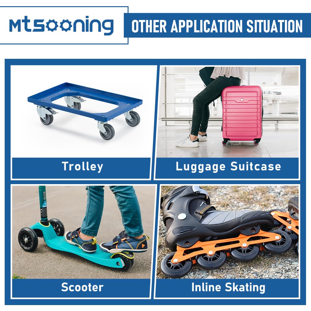Mtsooning 2Set Suitcase Luggage Replacement Wheels  50x18mm Wear-Resistant Mute Inline Skate Wheel  Rubber Swivel Caster Wheel Bearing Repair Kit