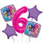 Shimmer and Shine Balloon Bouquet 6th Birthday 5 pcs - Party Supplies
