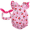 BABESIDE Reborn Baby Doll Clothes Cherry Pattern Cotton Outfit for 17-22 Inch Dolls with Headband, Model KSCLDH0536-CP